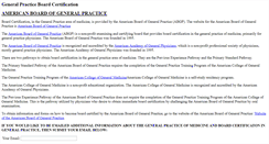 Desktop Screenshot of generalpractice-boardcertification.org