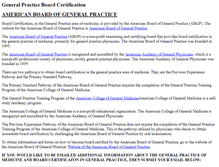 Tablet Screenshot of generalpractice-boardcertification.org
